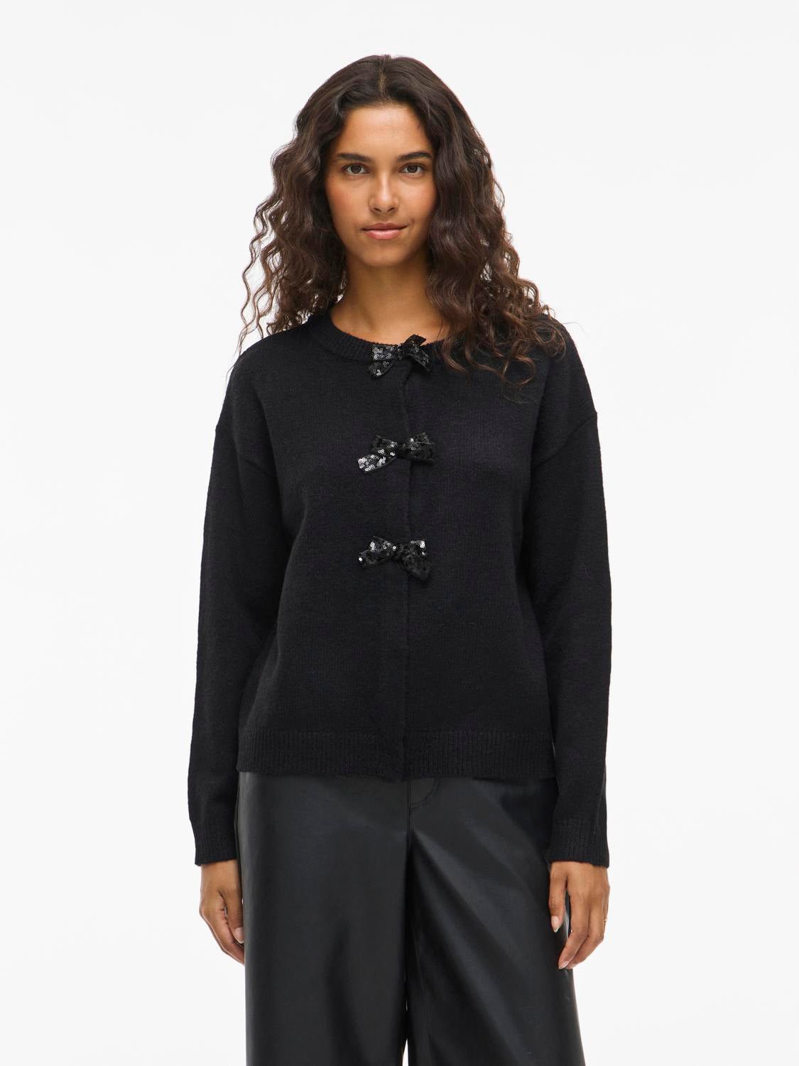 VIBRIANNA Knit Cardigan - Black Beauty - VERO MODA & VILA Bergvik